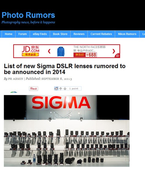 大量定焦头？ 传闻适马明年更新9款新镜