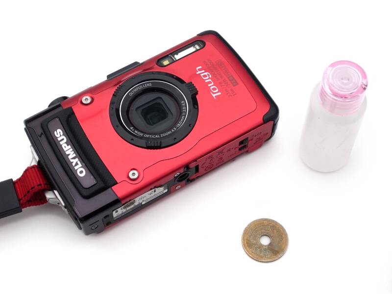 水滴改造五元硬币镜头-联合奥林巴斯TG-2数码相机