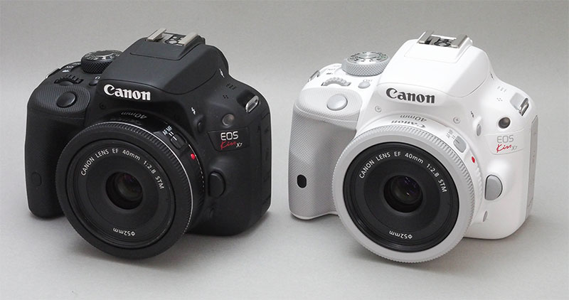 白色版佳能EOS 100D(kiss X7)真机与黑色版EOS 100D外观对比