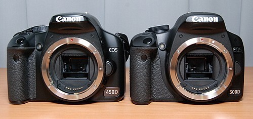 兄弟PK 佳能EOS500D与450D真机外观对比 兄弟PK 佳能EOS500D与450D真机外观对比