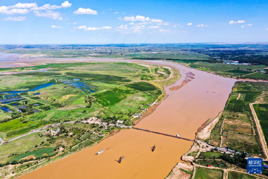 无人机航拍:内蒙古塞上黄河 风光壮美